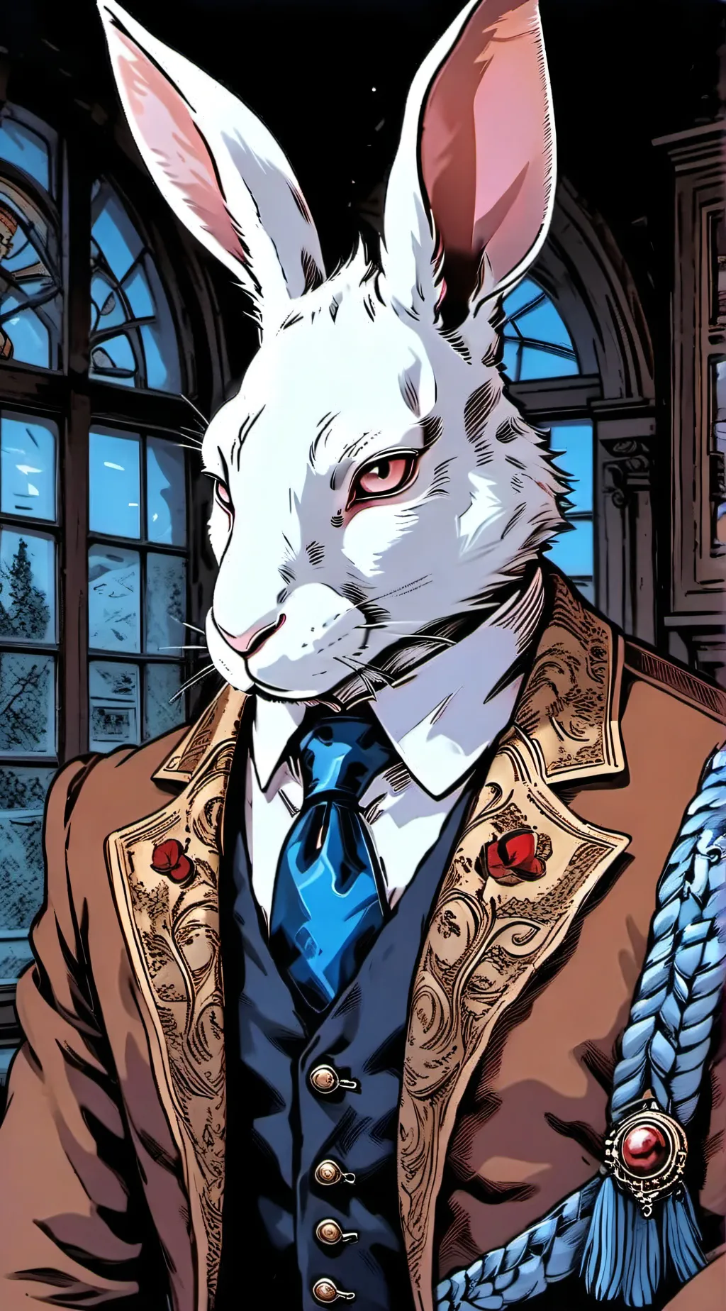 ai character: Mr. Rabbit  background