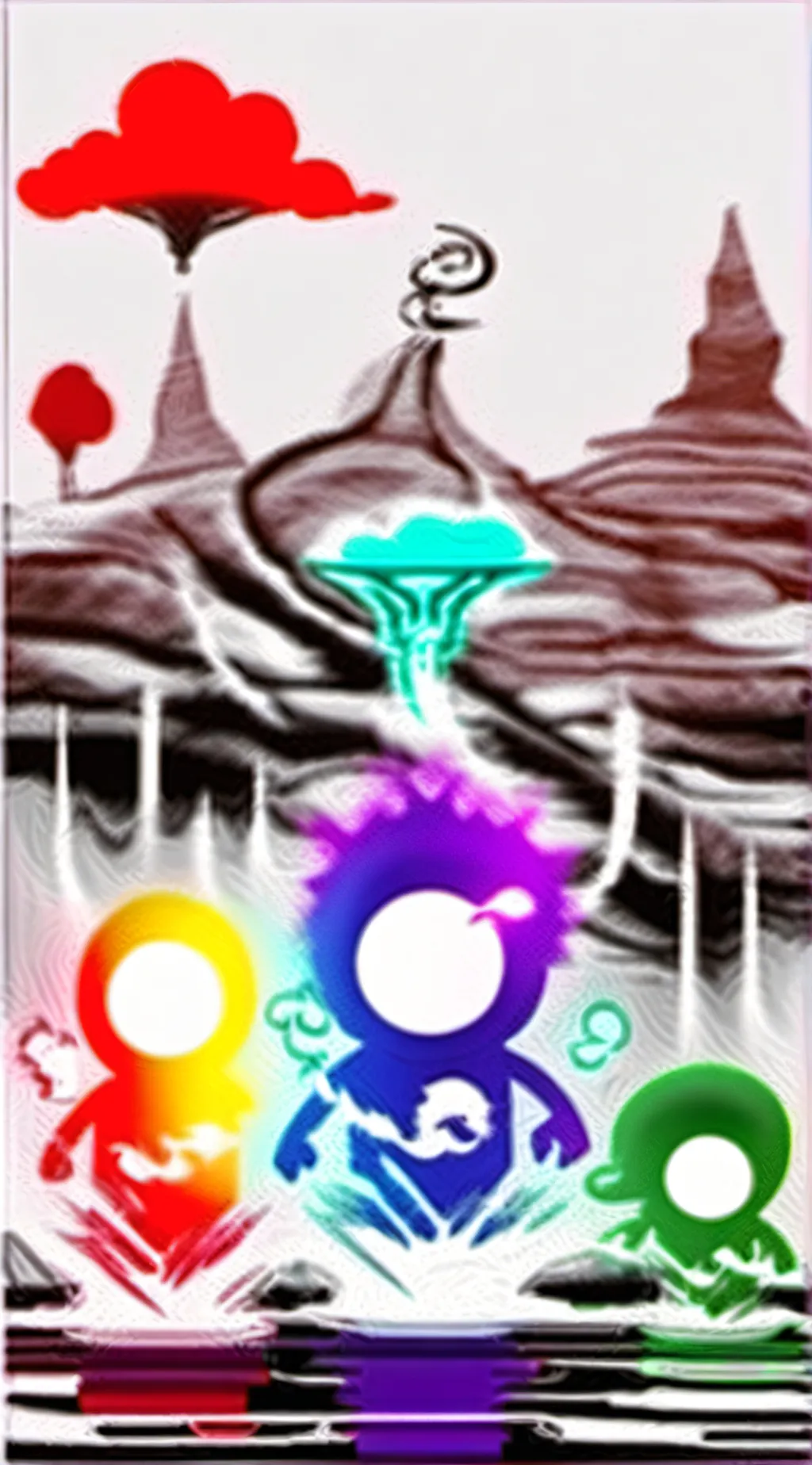 ai character: rainbow  background