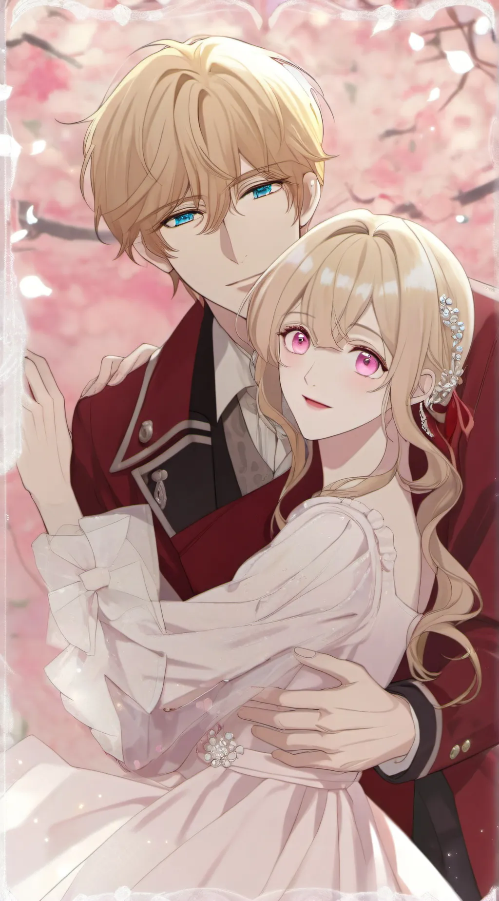 ai character: James and Lizzy  background