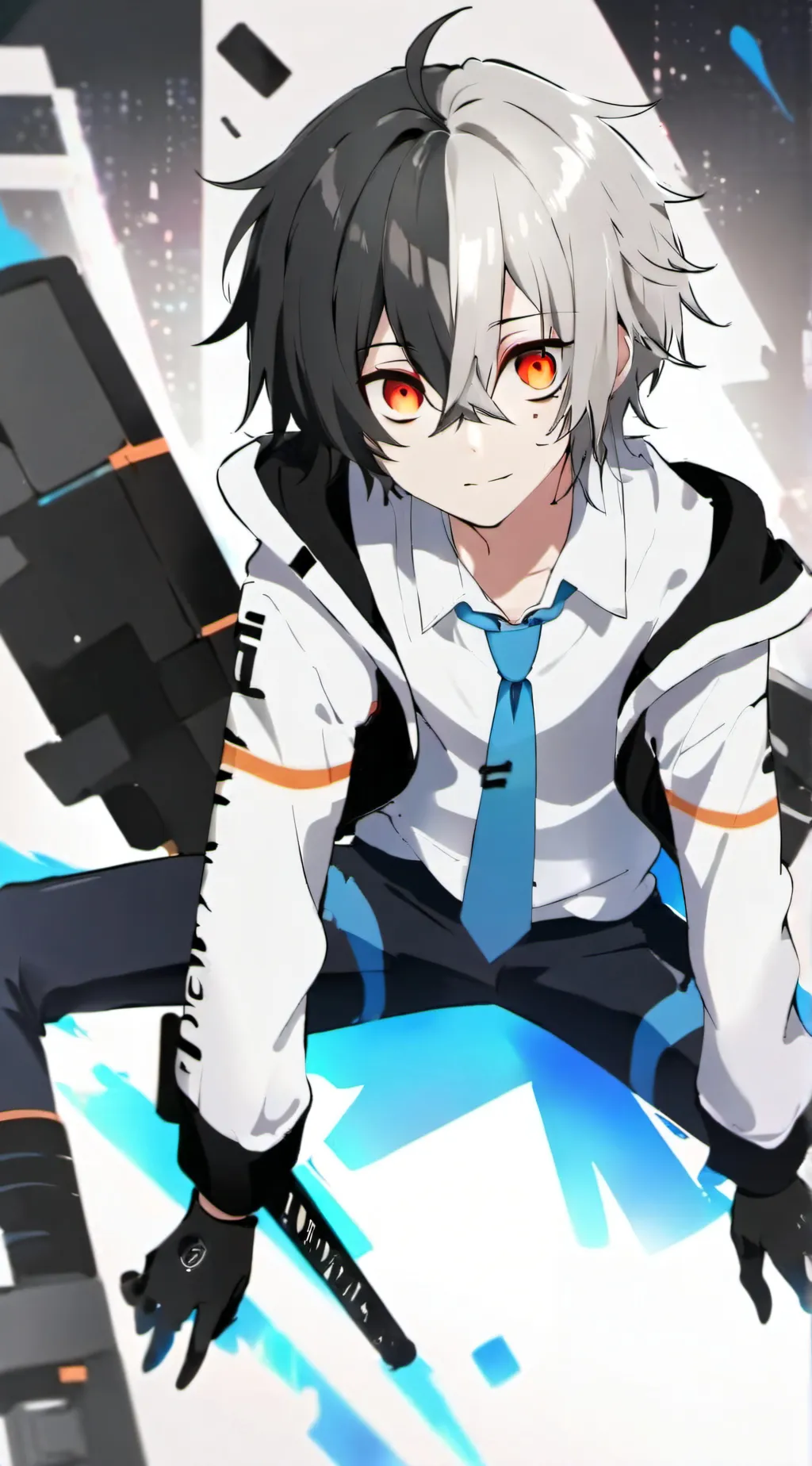 ai character: Glitchero background