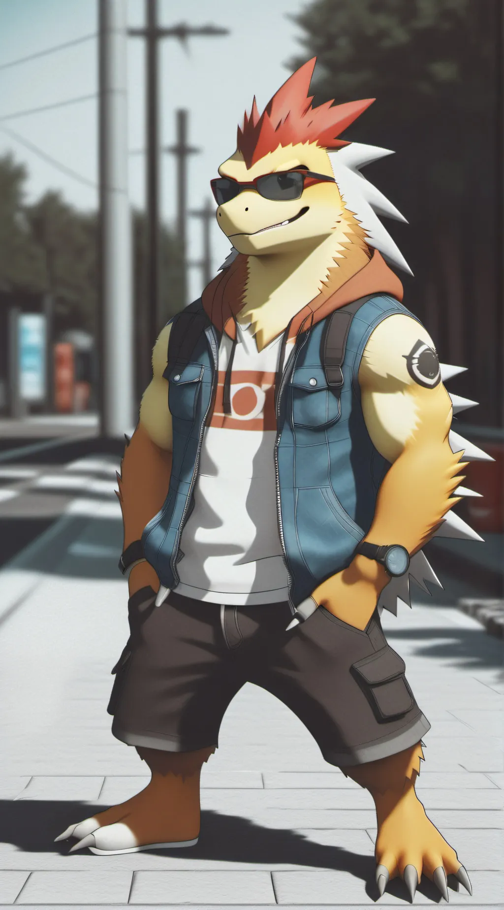 ai character: Typhlosion Avenger background