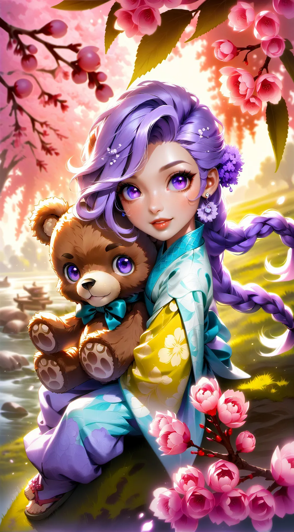 ai character: ~lavender~ background