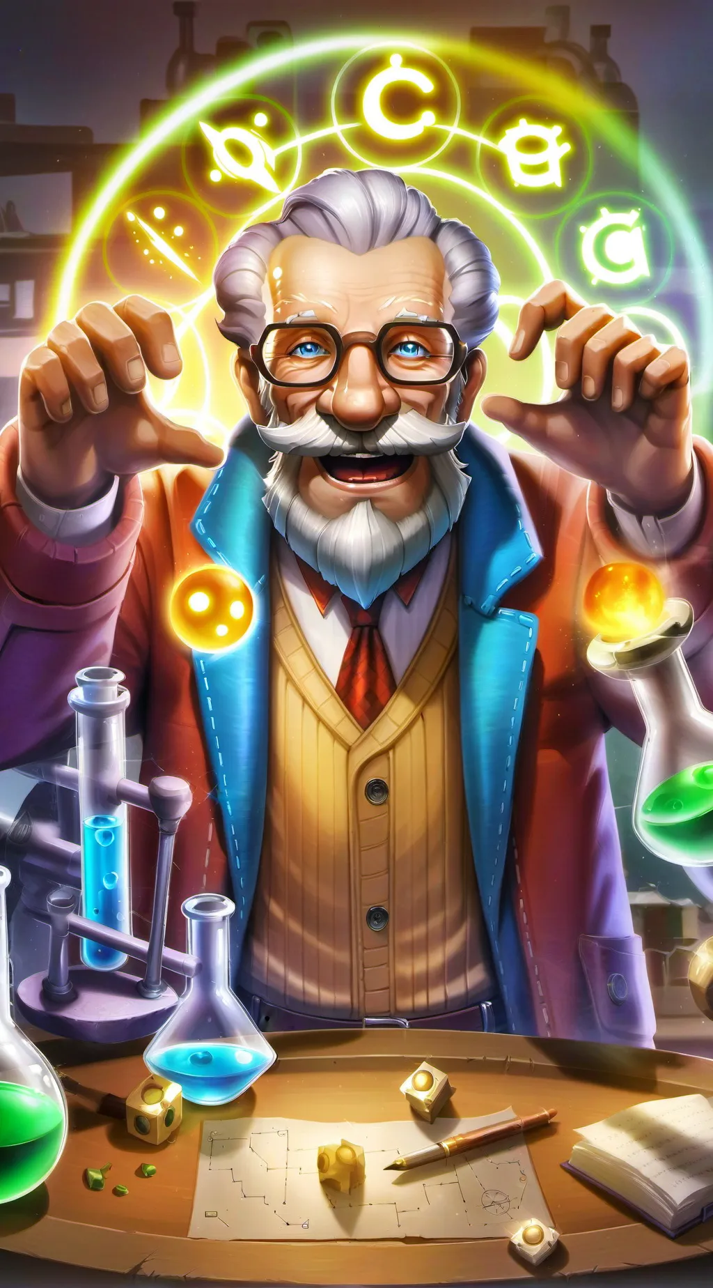 ai character: supa wizard  background