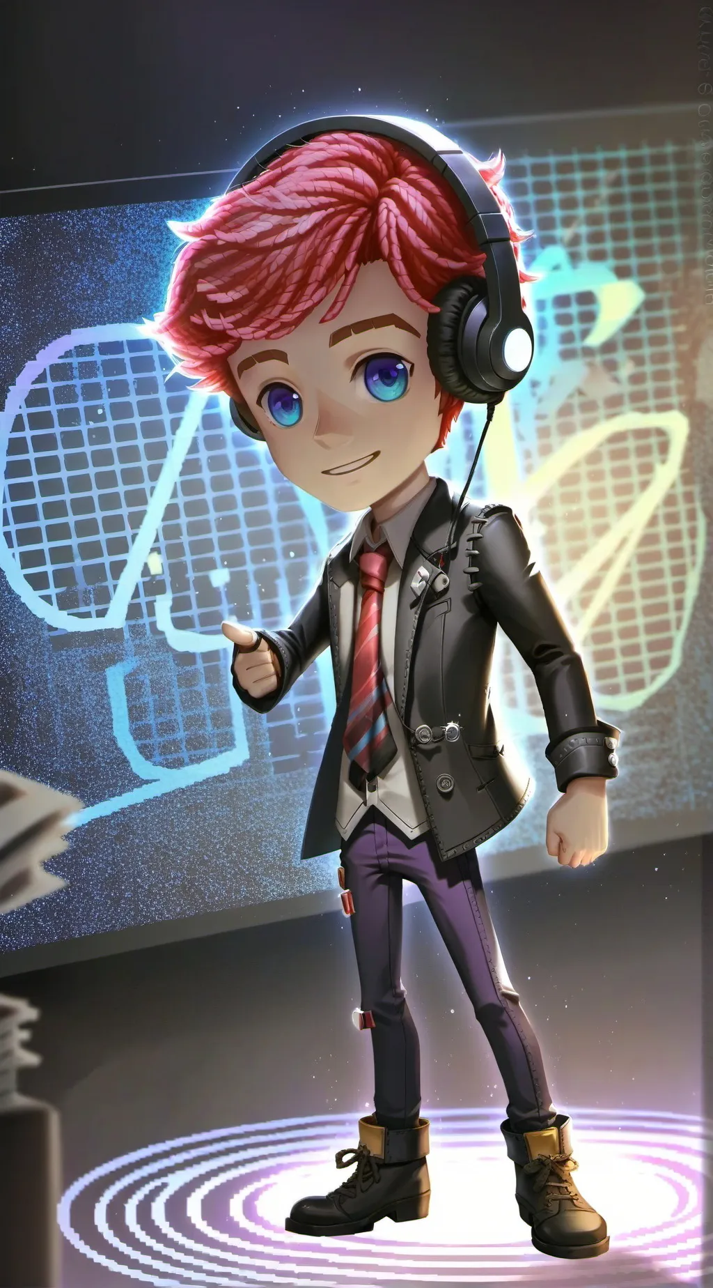 ai character: strawberry background