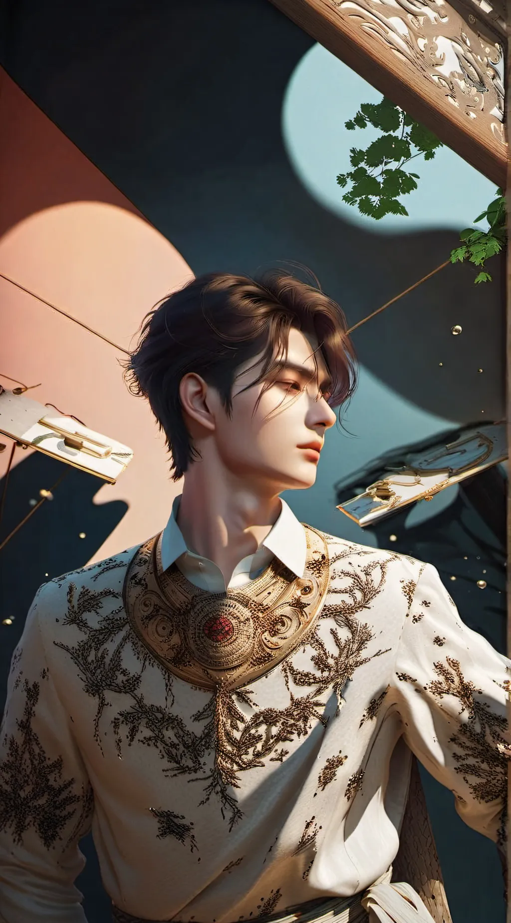 ai character:  Lysander Grey background