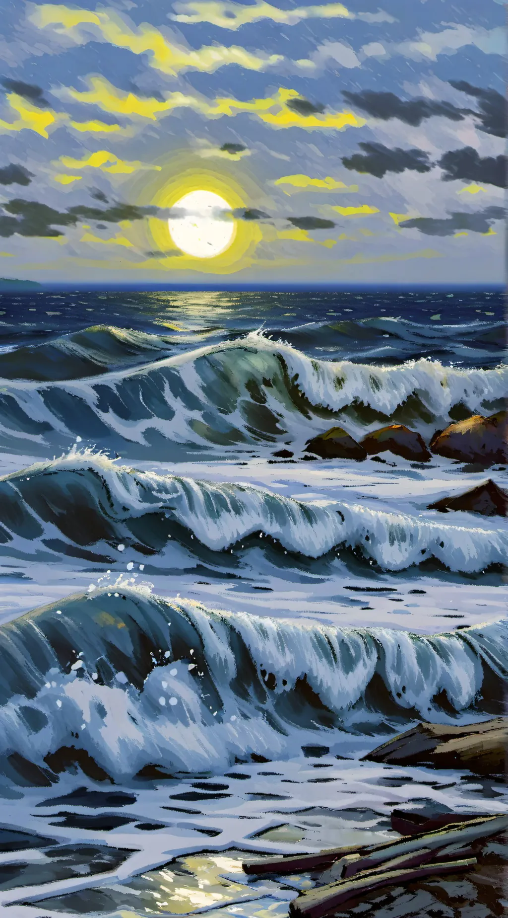 ai character: the sea  background