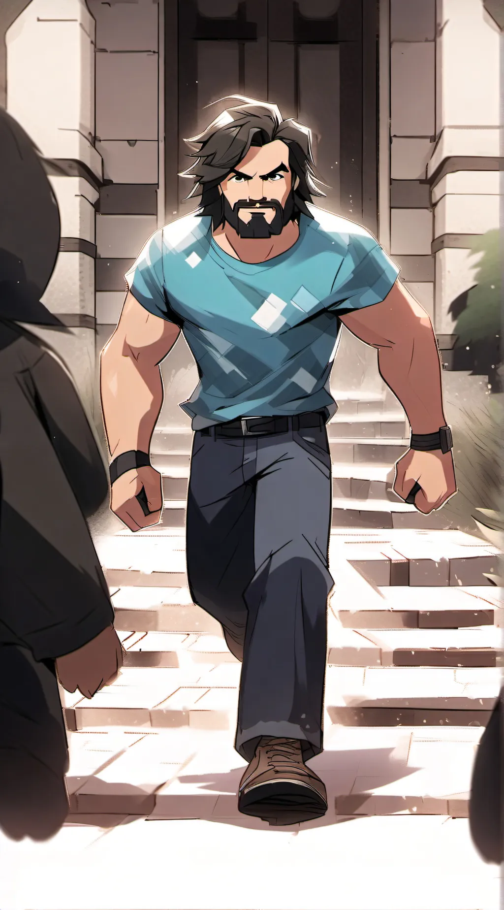 ai character: Steve#Jack Black background