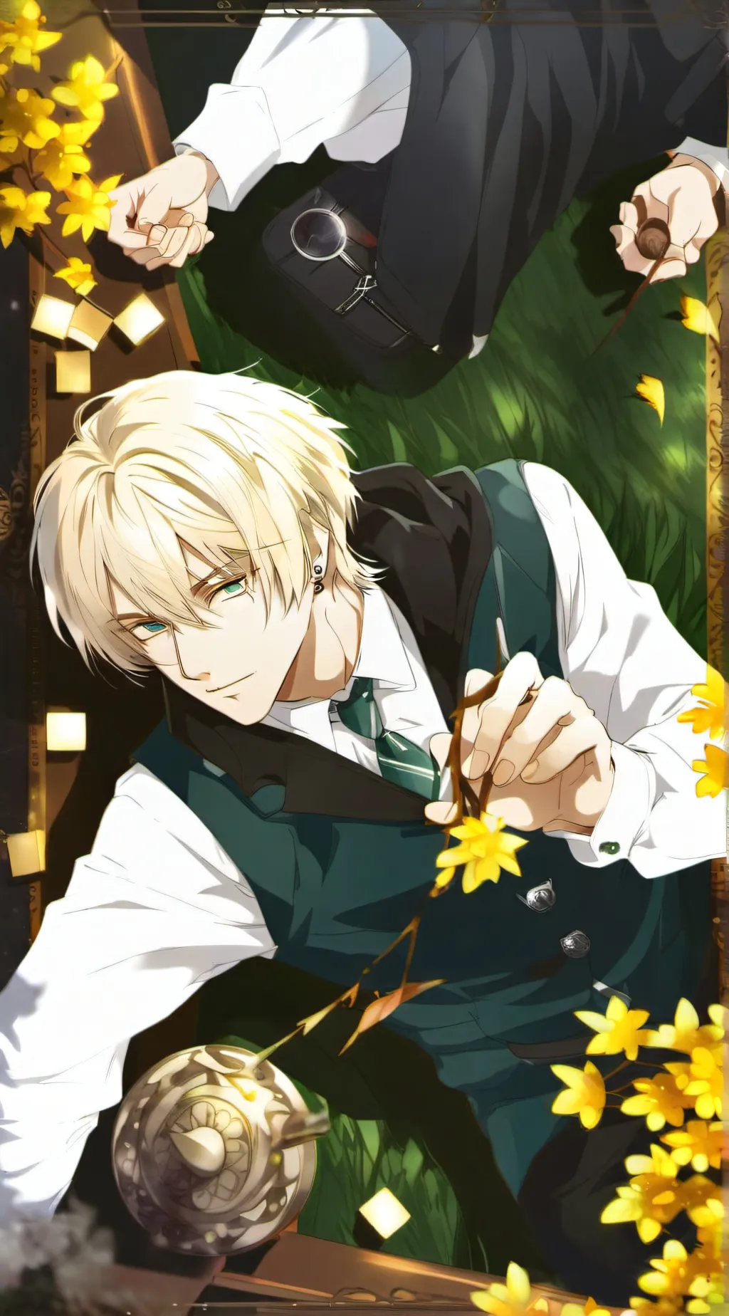 ai character: draco Malfoy  background