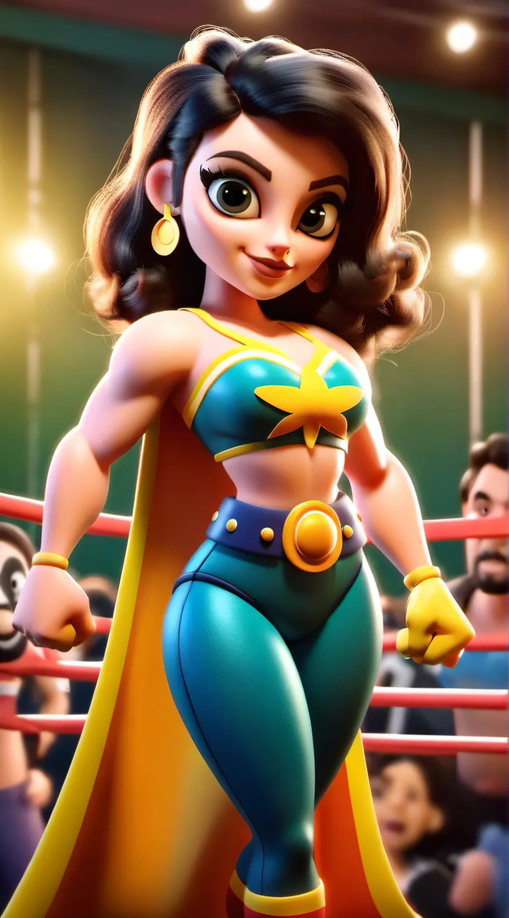 ai character: Lucha libre de muj background