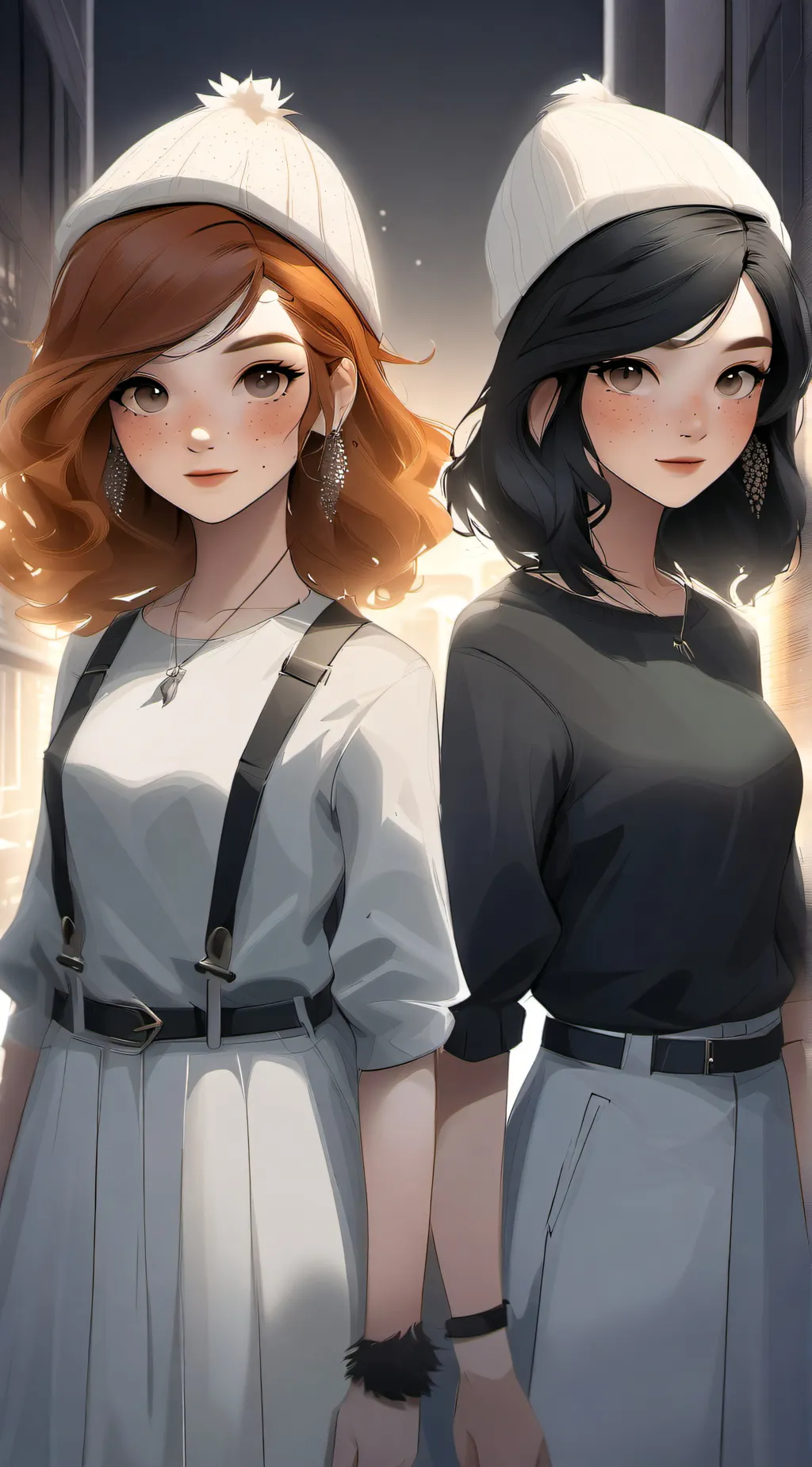 ai character: Ella and Amy  background