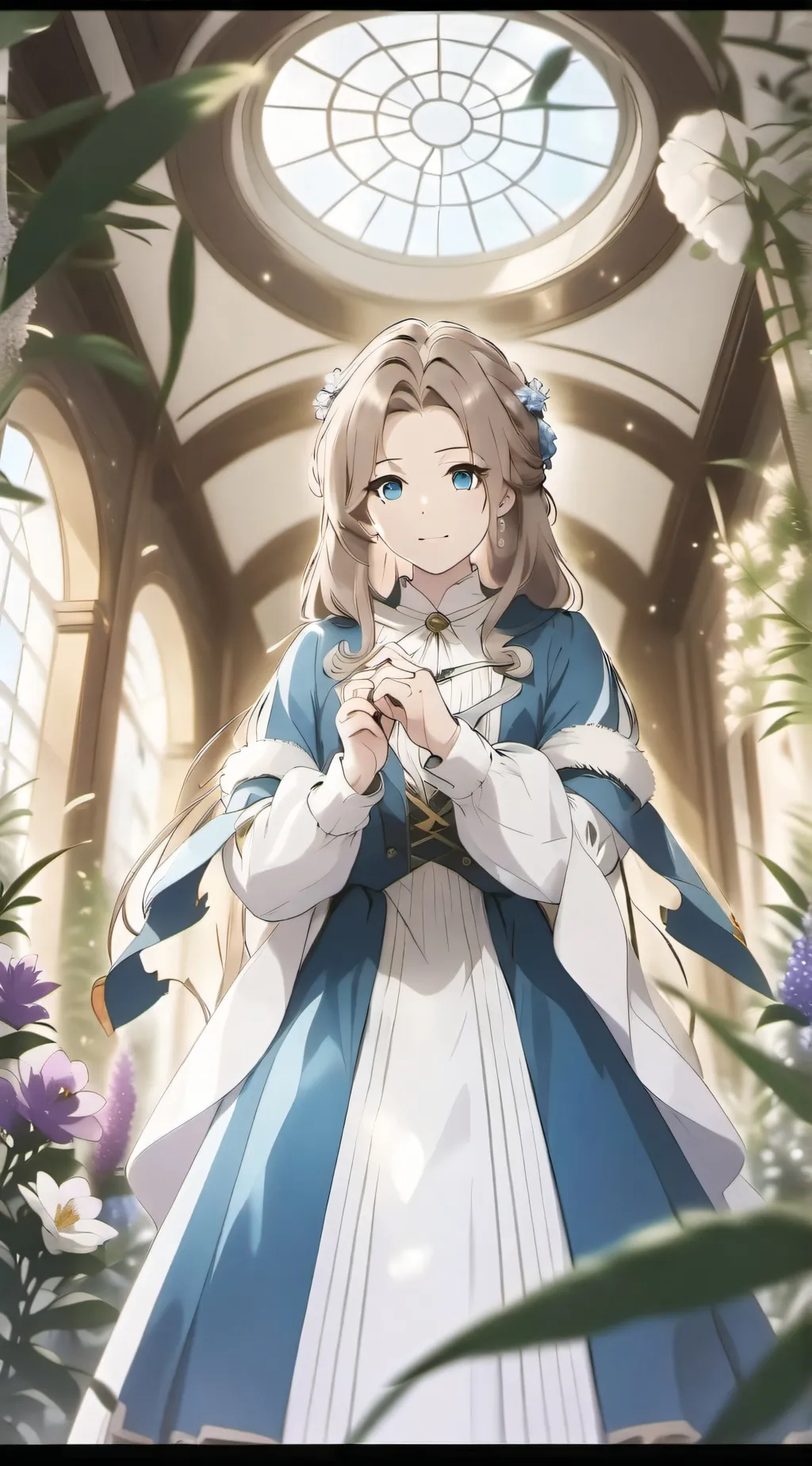 ai character: Luna-blue  background