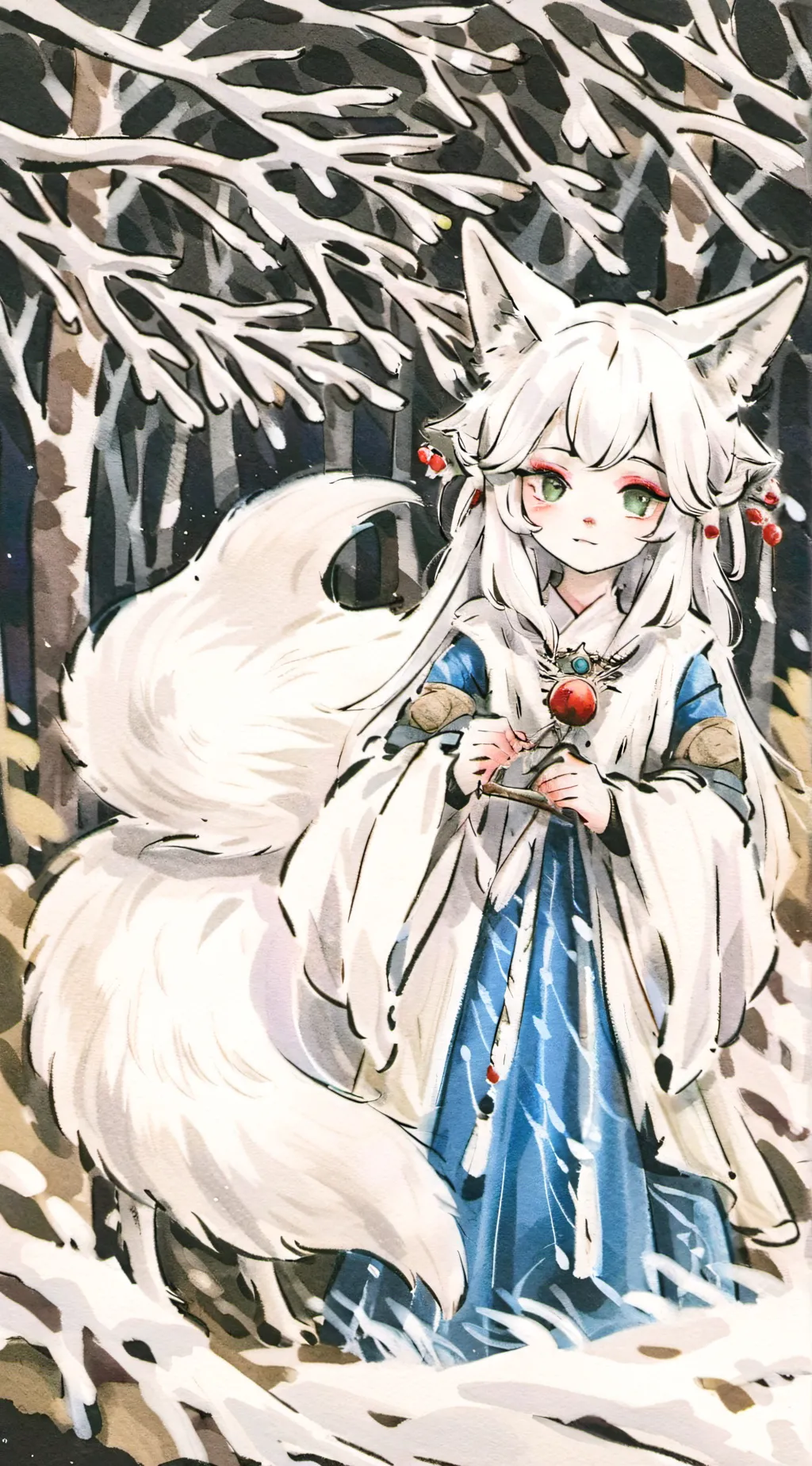 ai character: snowey  background