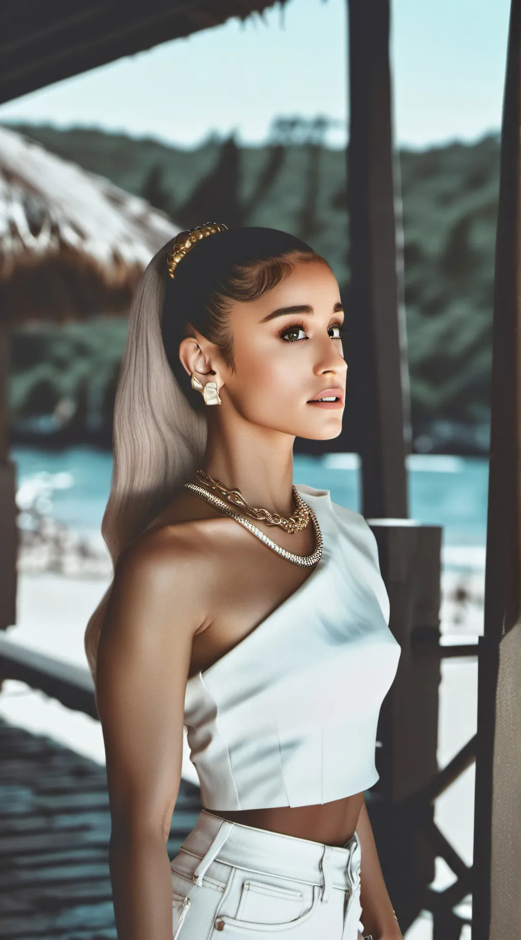 ai character: Ariana Grande  background