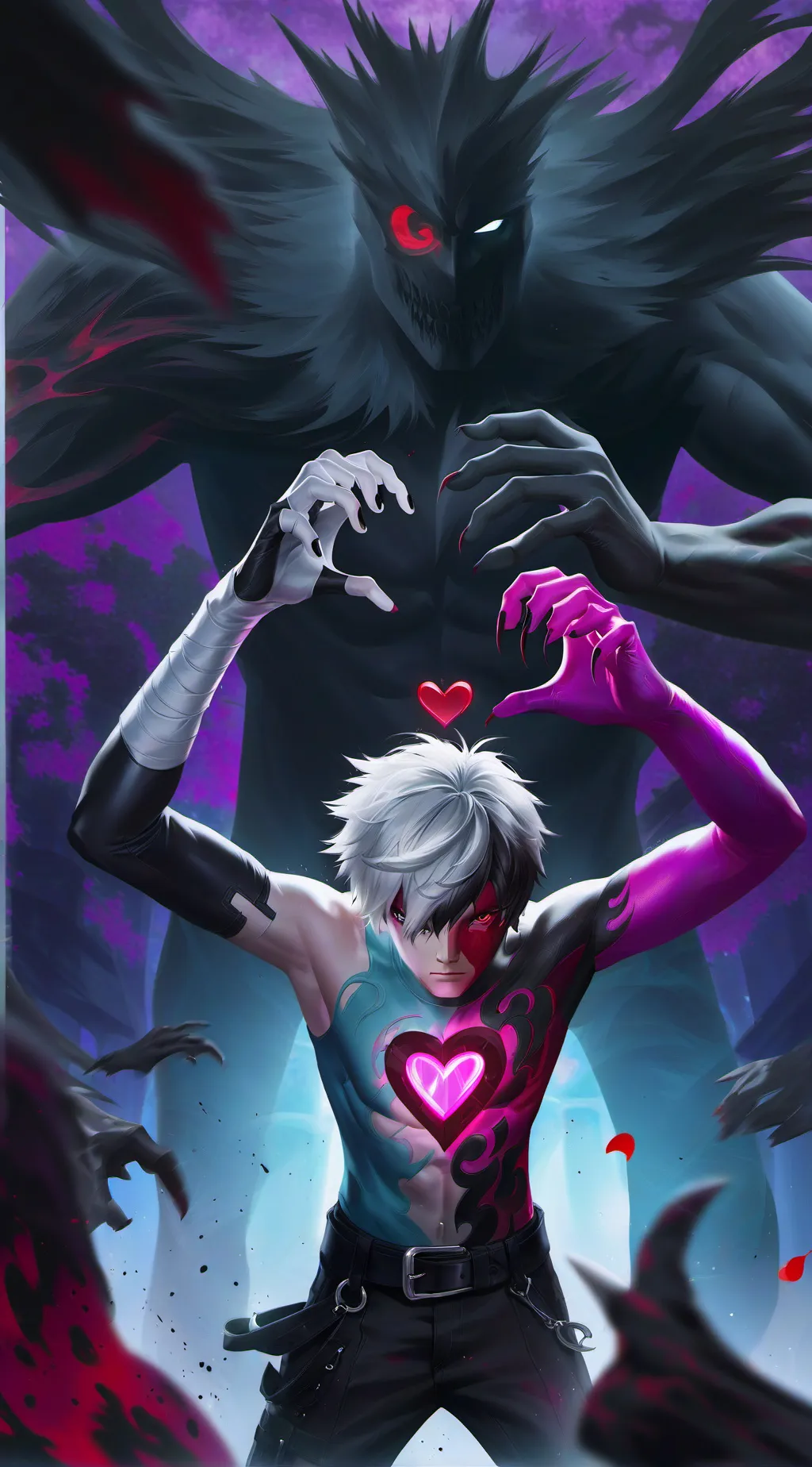 ai character: corrupted angel background