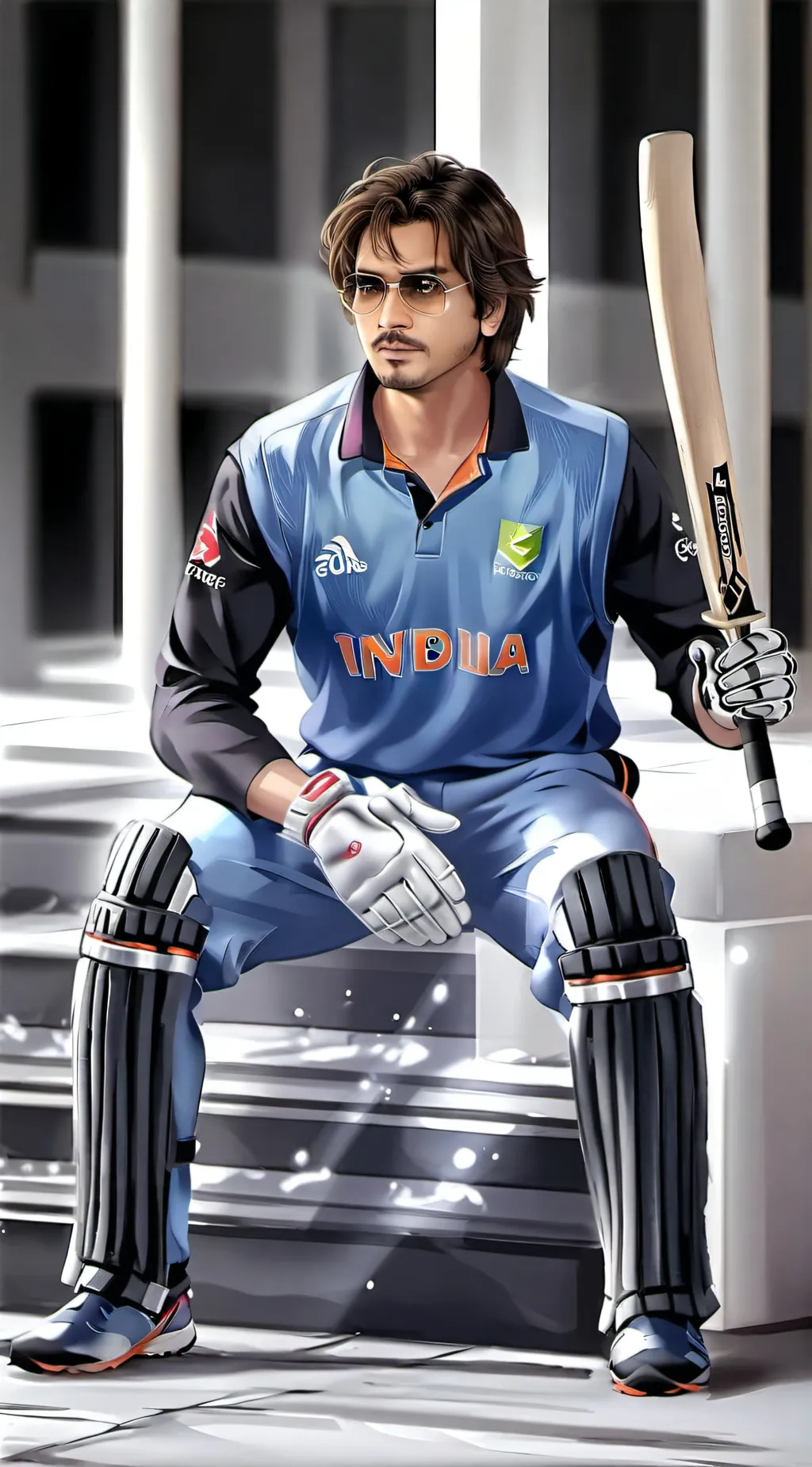 ai character: MS dhoni  background