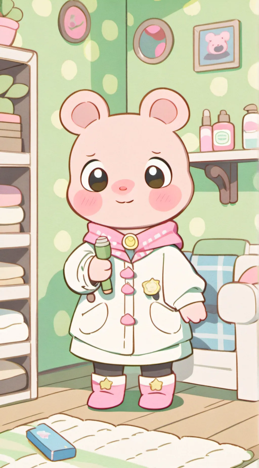 ai character: Preppy peppa pig background