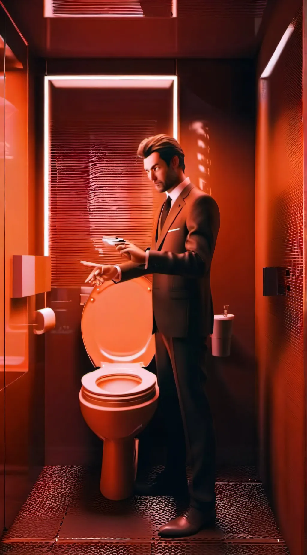 ai character: brown cameraman  background