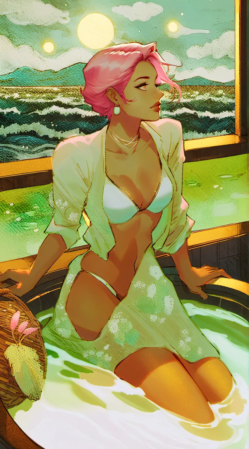 ai character: Mysterious woman background