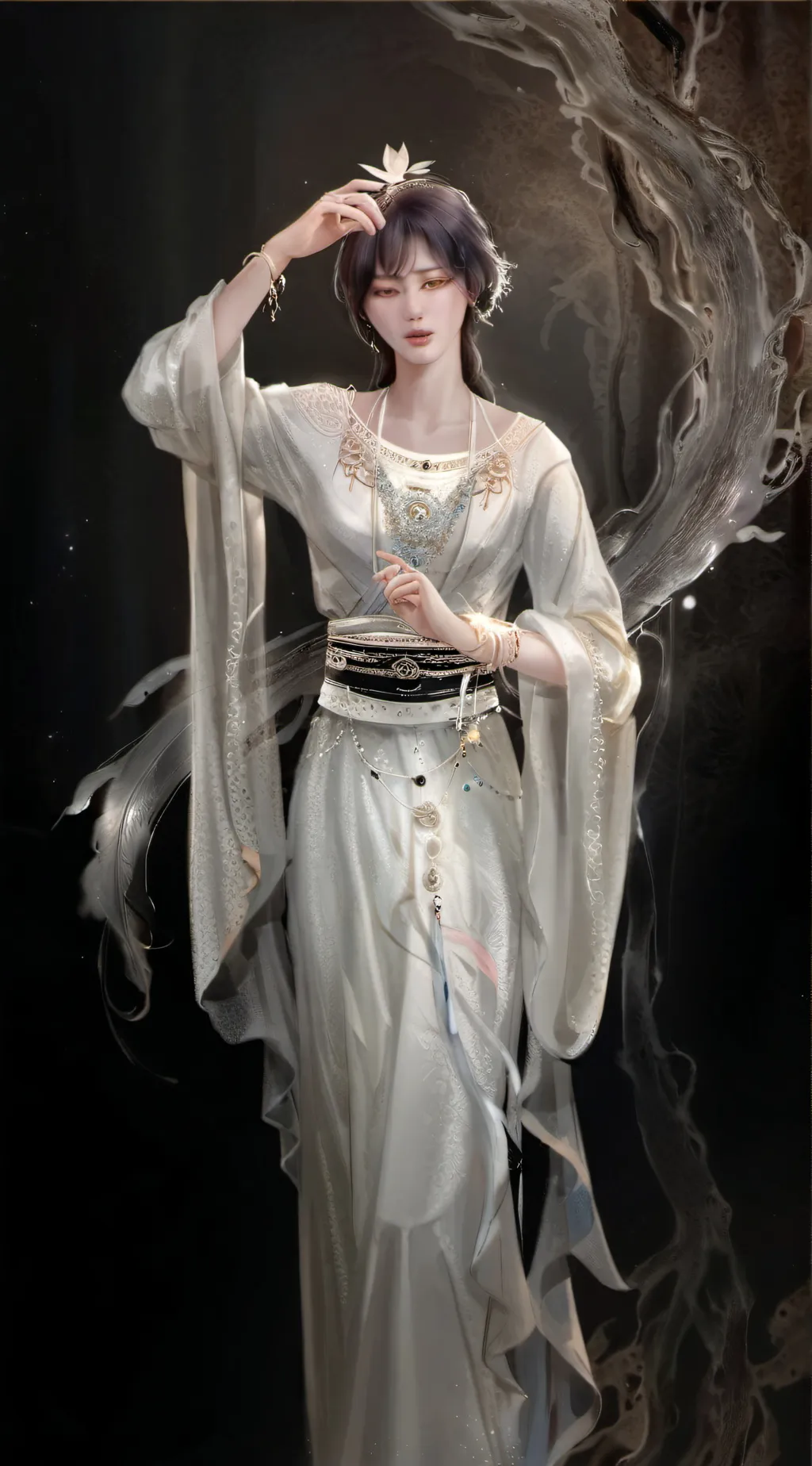 ai character: Amber background