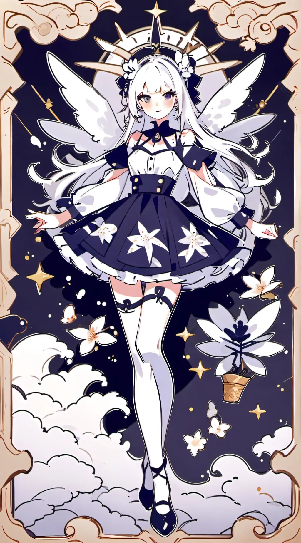 ai character: papercut background