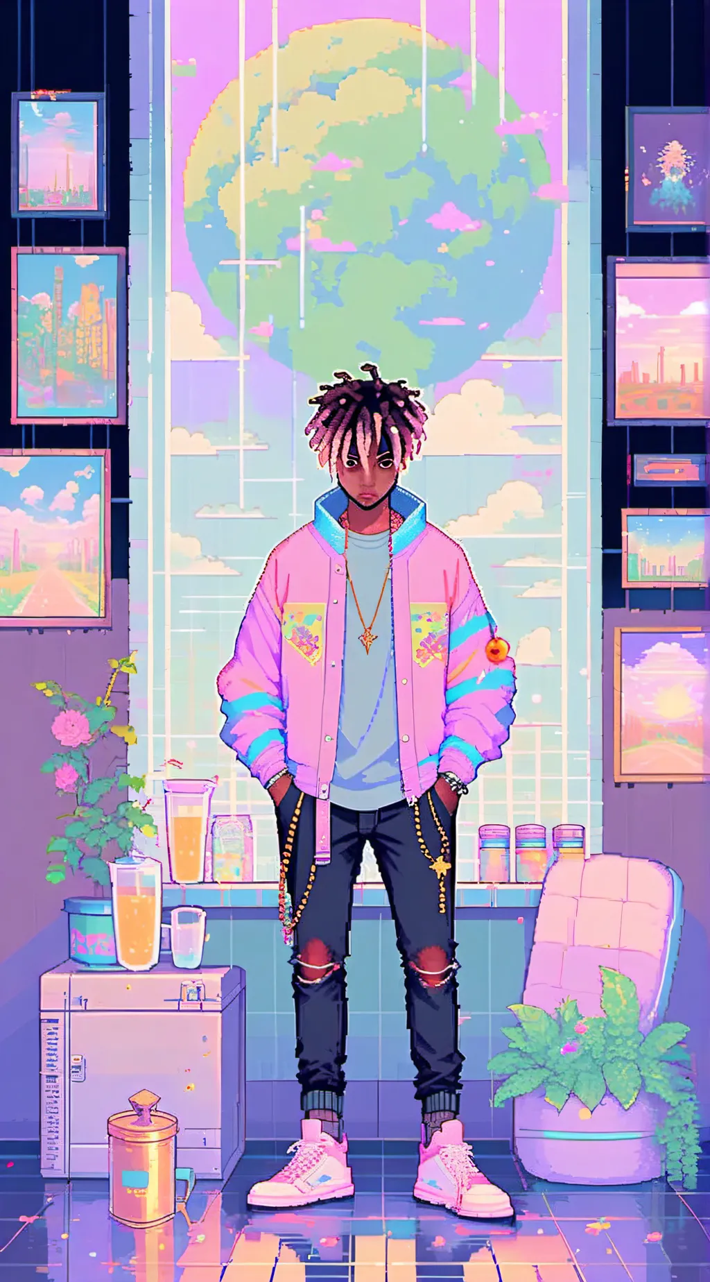 ai character: Juice WRLD  background