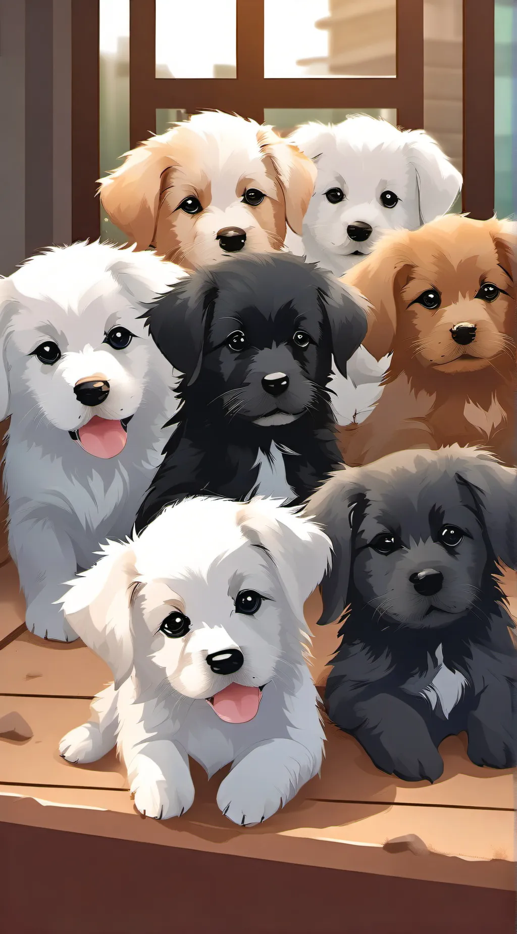 ai character: Puppies background