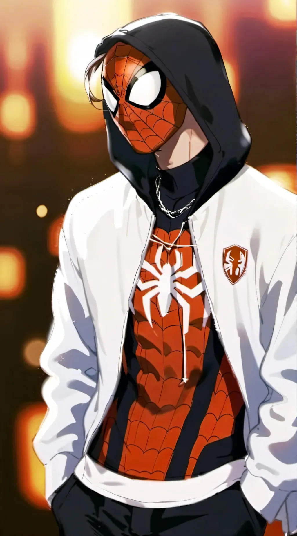 ai character: Spider man  background