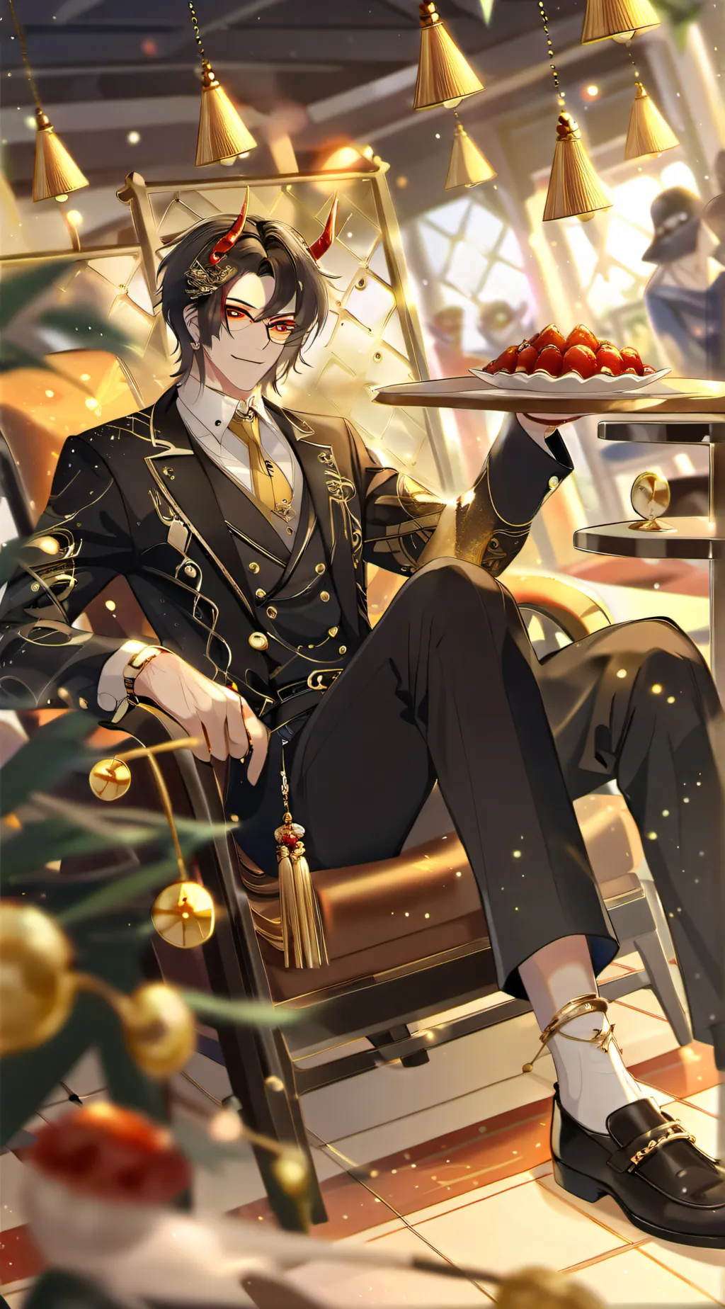 ai character: royal rem background