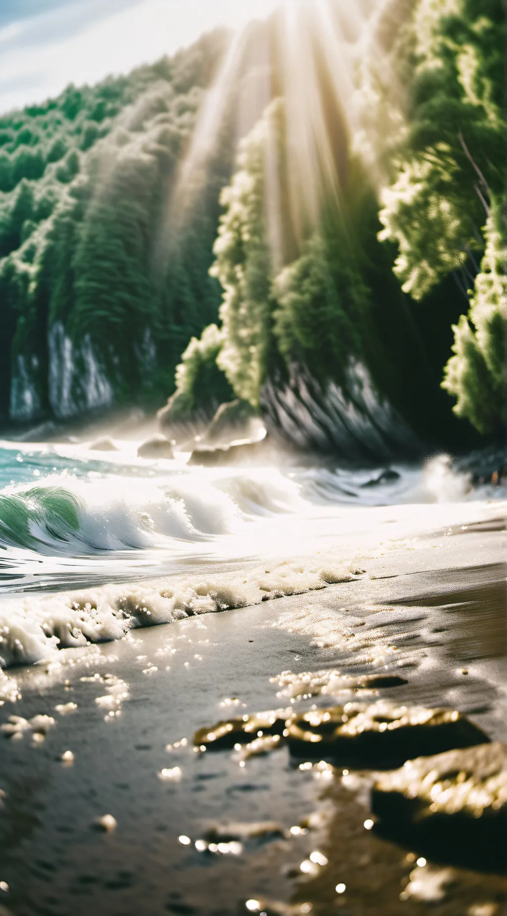 ai character: beach w friends background