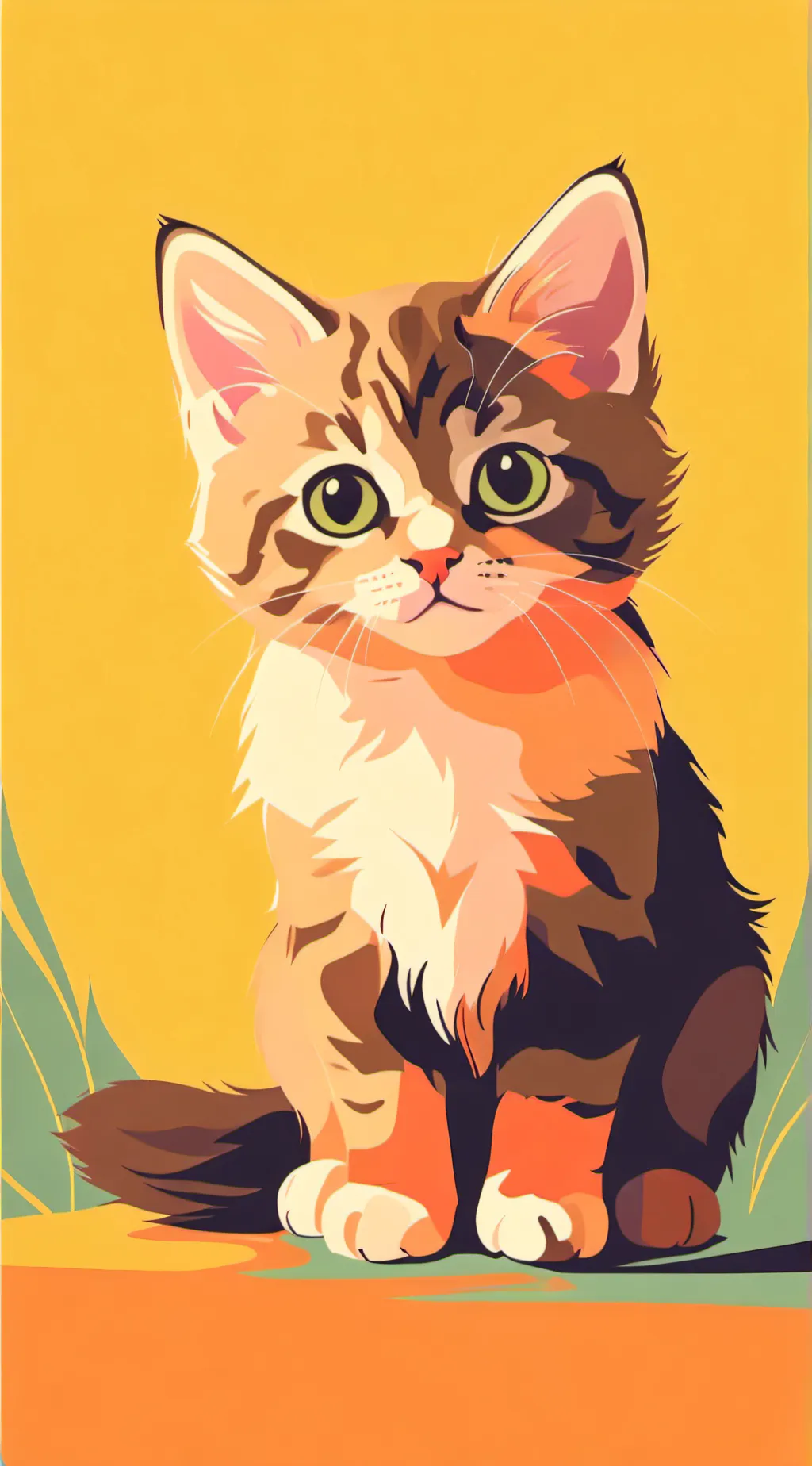 ai character: mean kitten  background