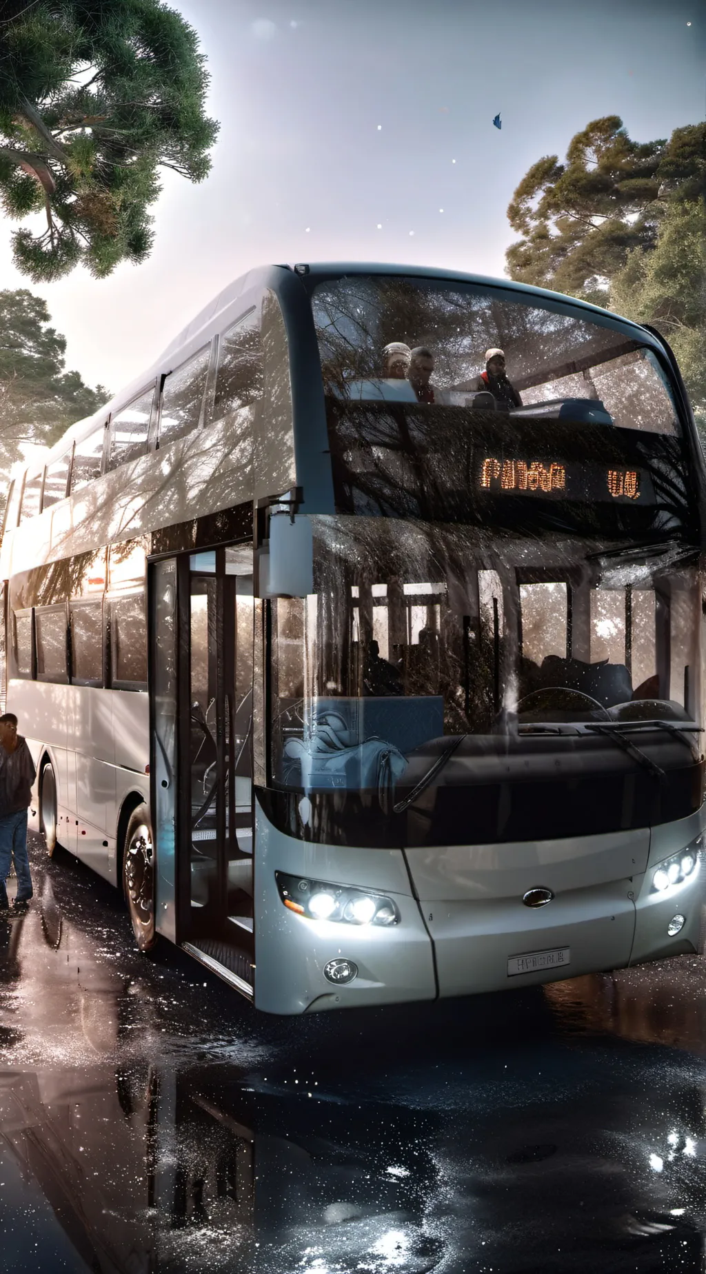 ai character: Schoolbusgraveyard background