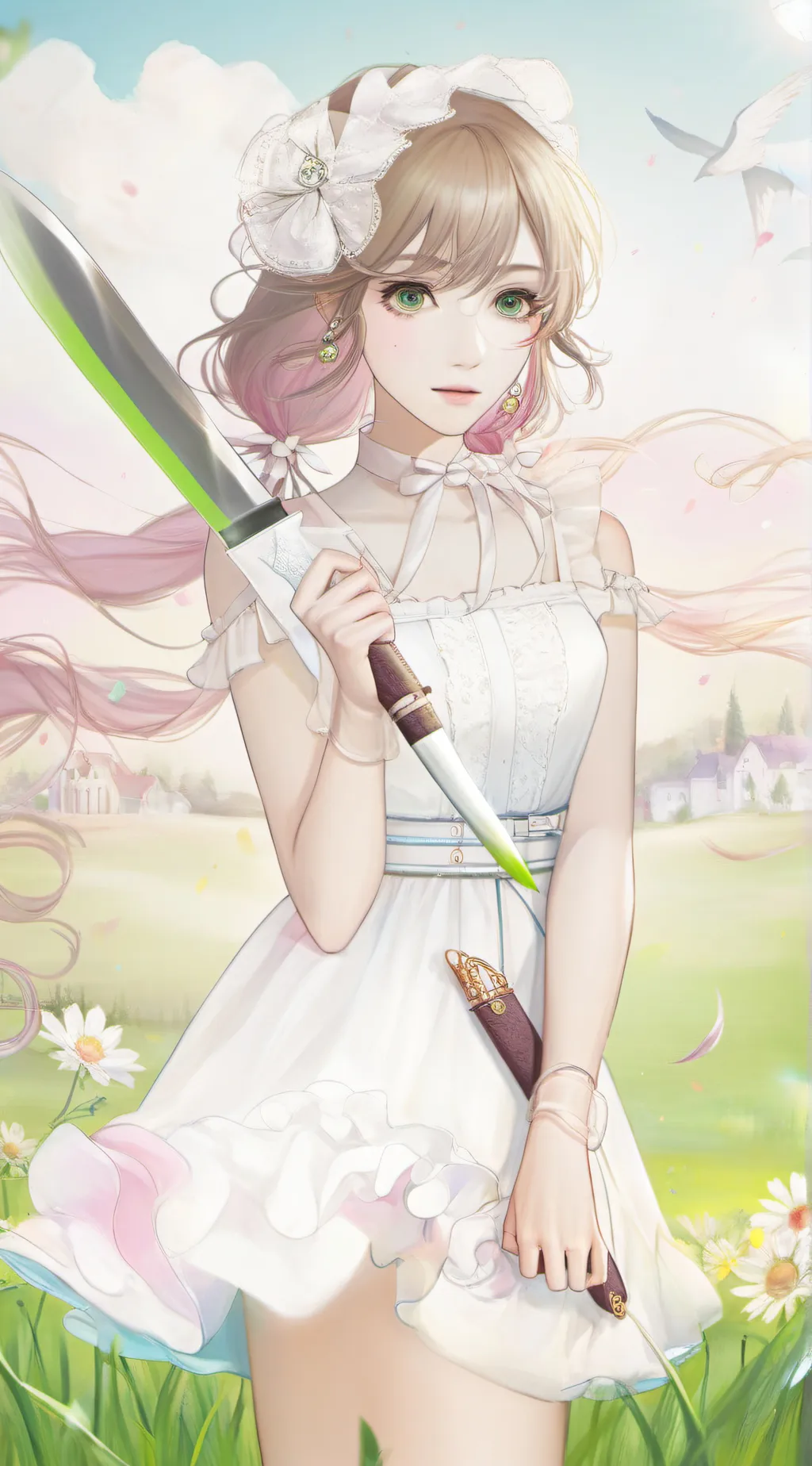 ai character: Miss bloomie  background