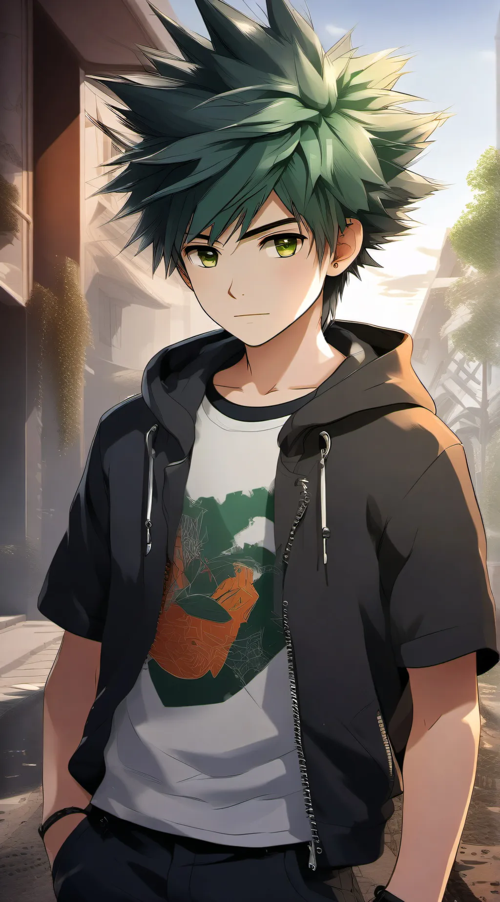 ai character: Izuku midoriya background