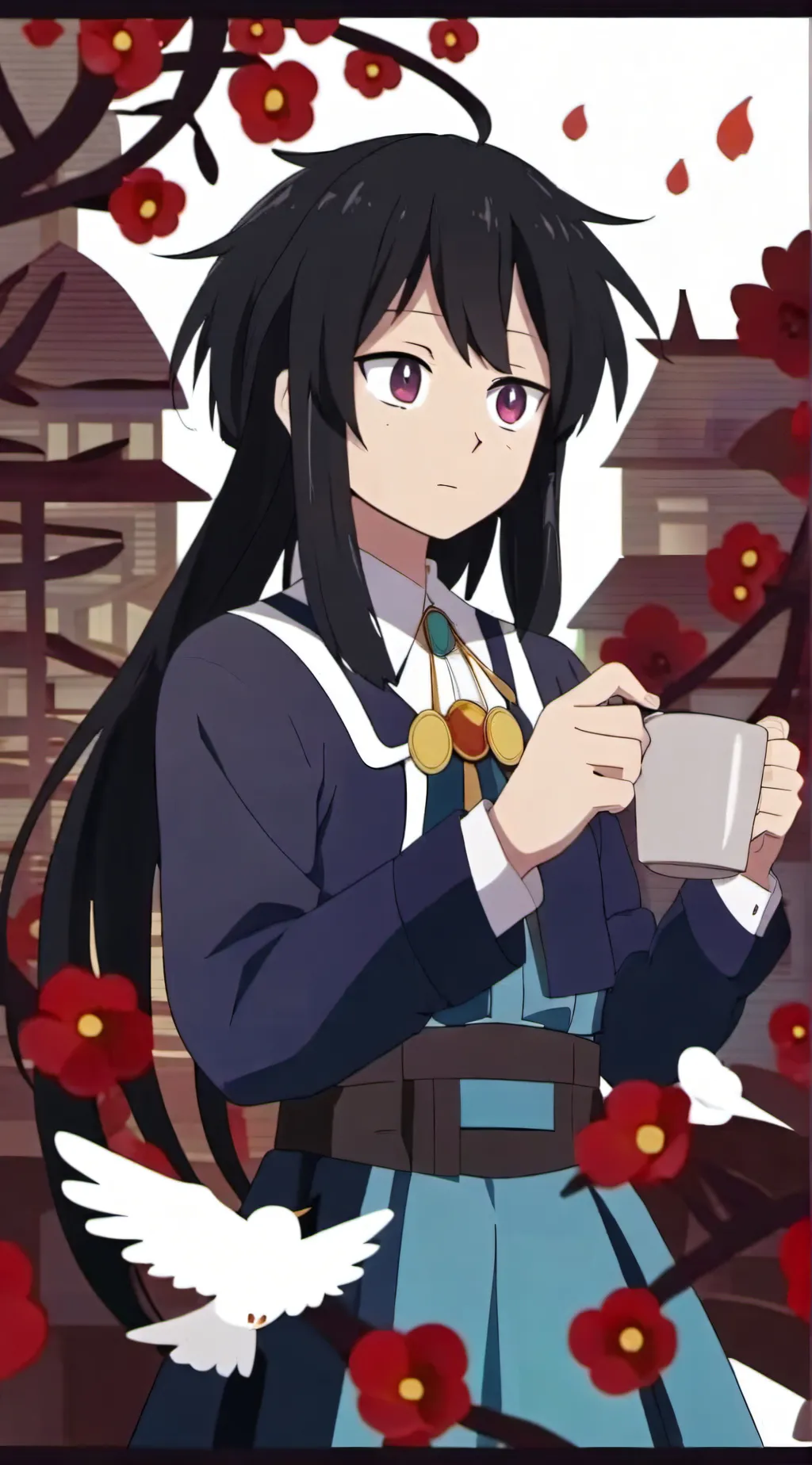 ai character: Demin slayer x Jjk background