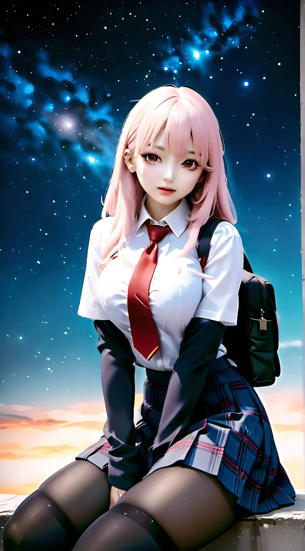 ai character: girl  background