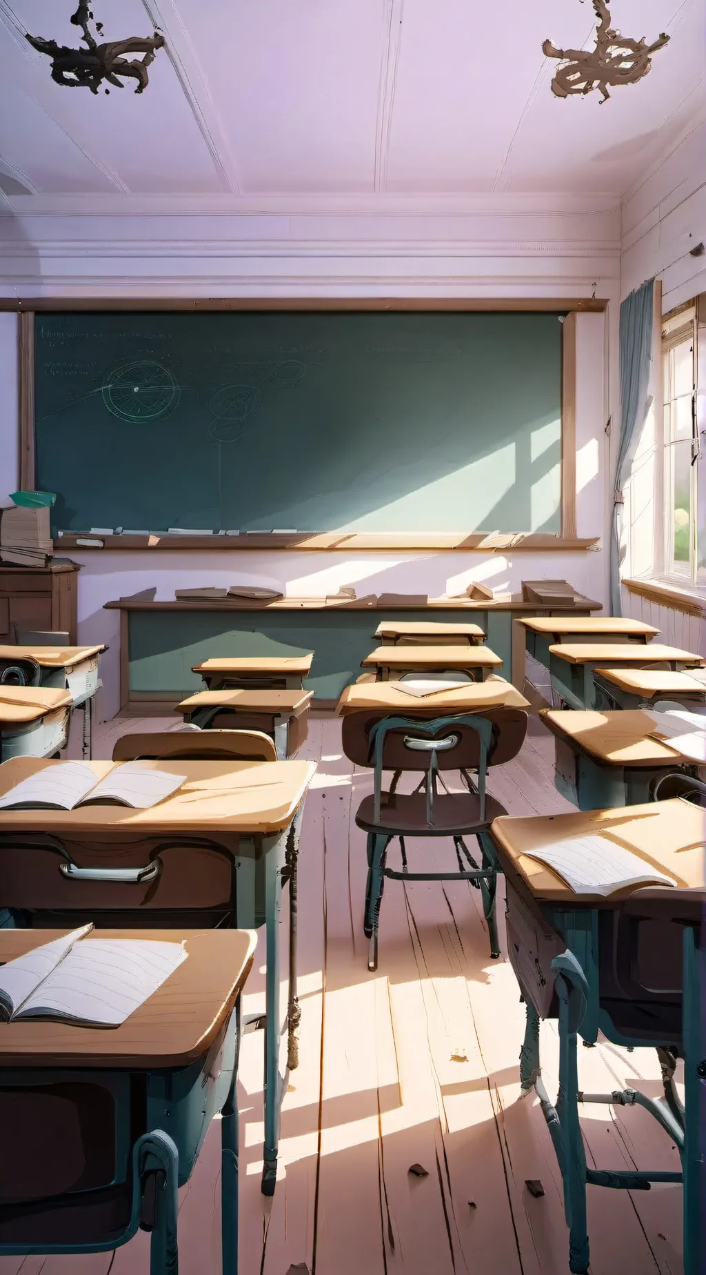 ai character: Your calss room!  background