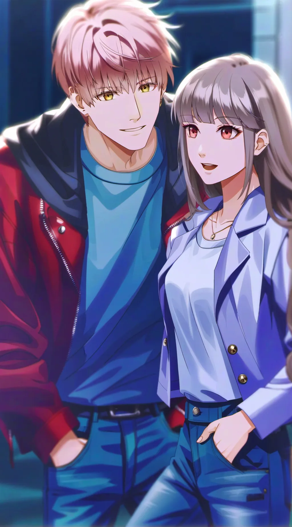 ai character: Aphmau and Aaron   background