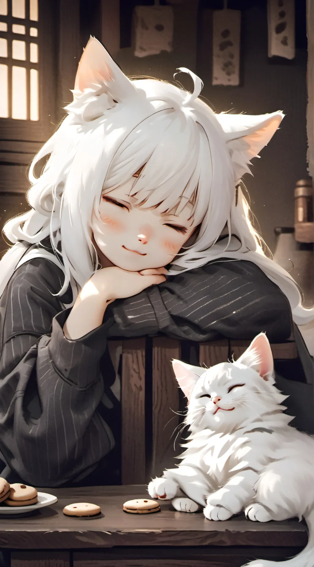 ai character: Snowflake Cookie Spirit background