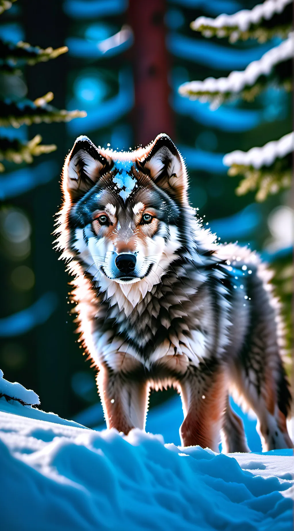 ai character: stupid santa wolf background