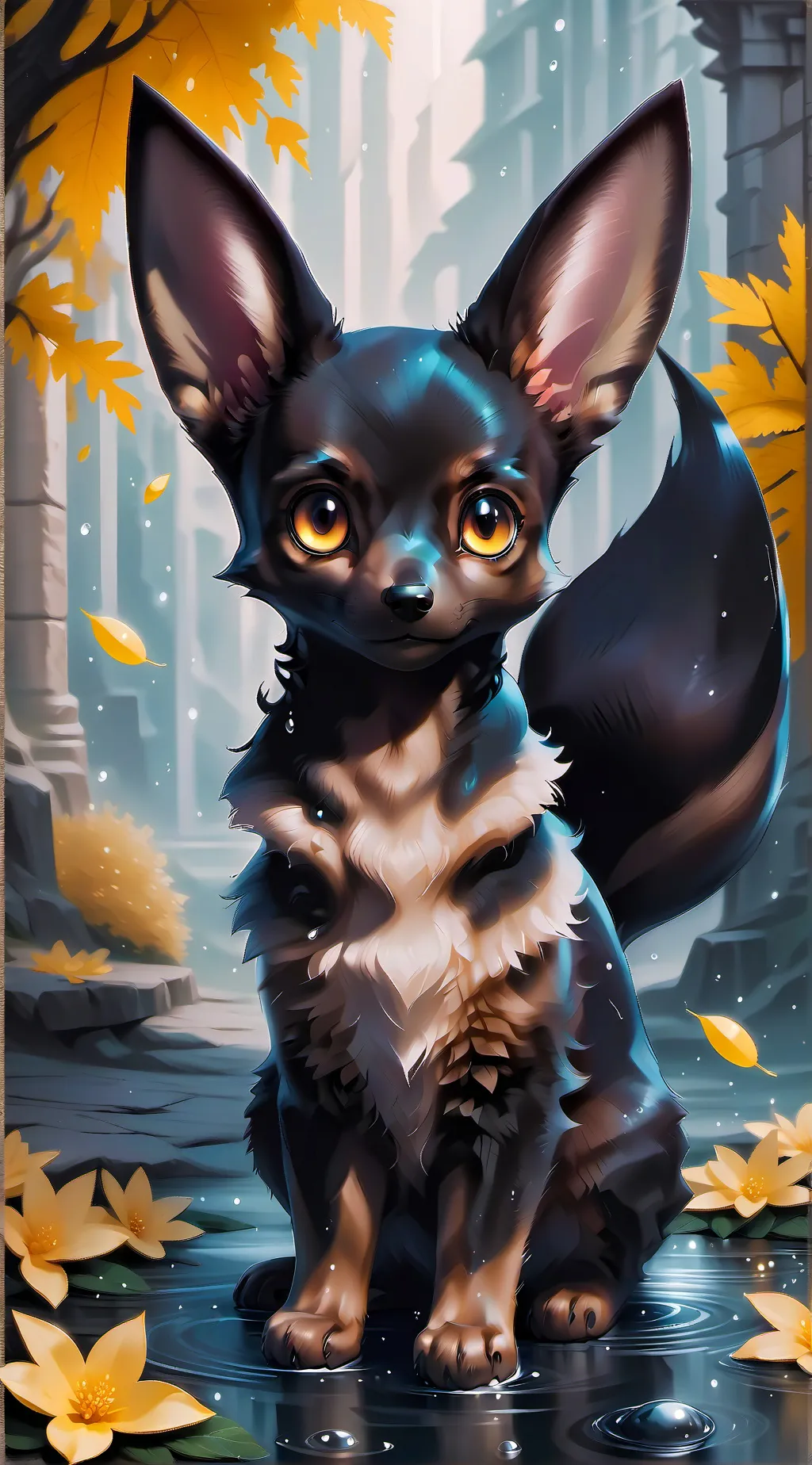 ai character: Umbreon black background