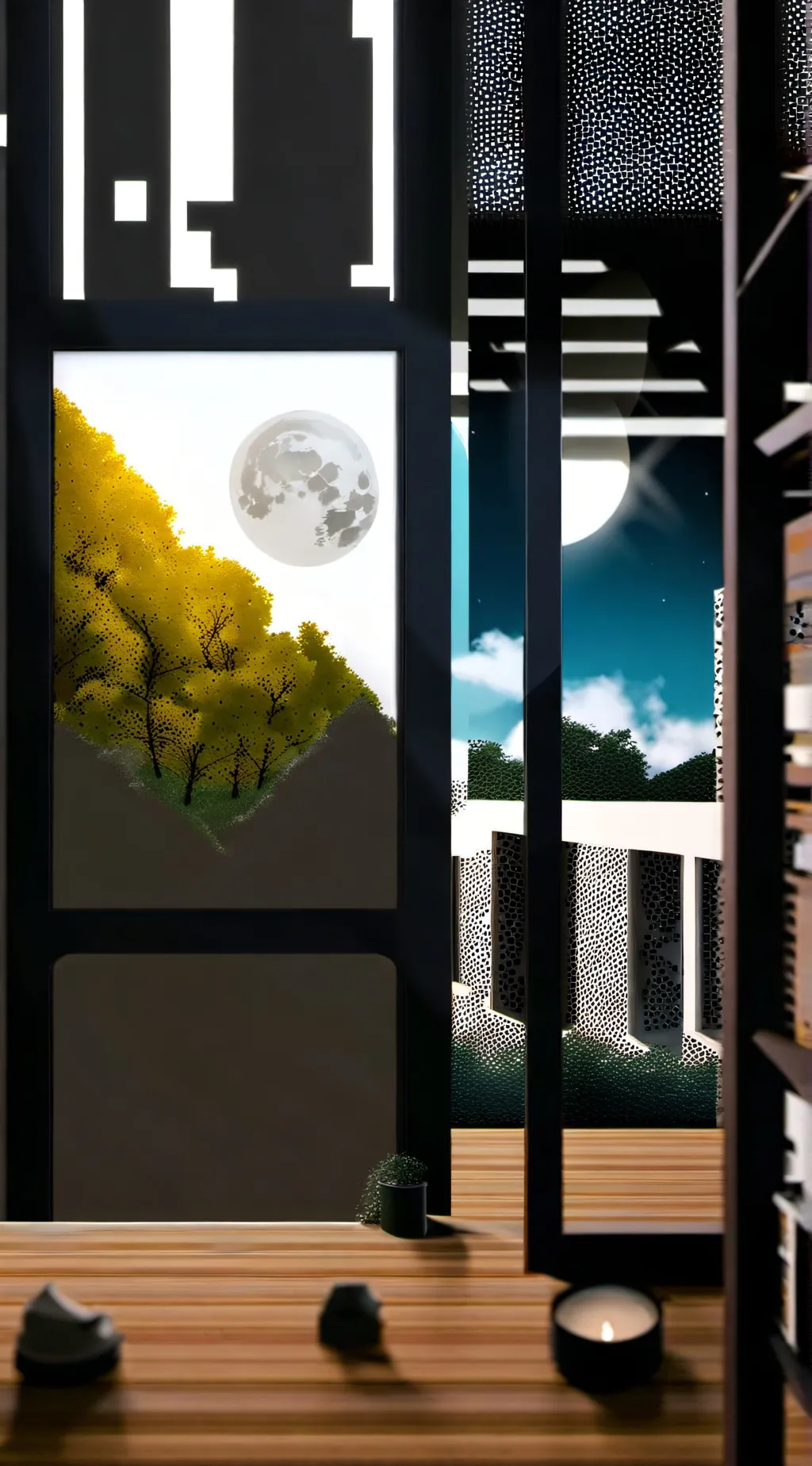 ai character: Lunar eclipse  background