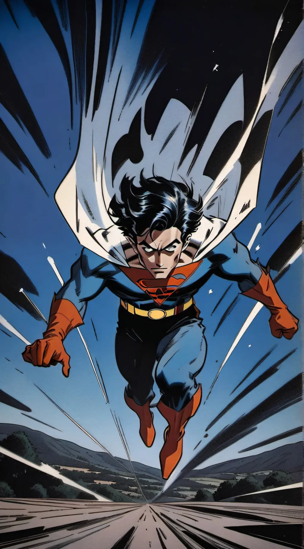 ai character: super man comic background