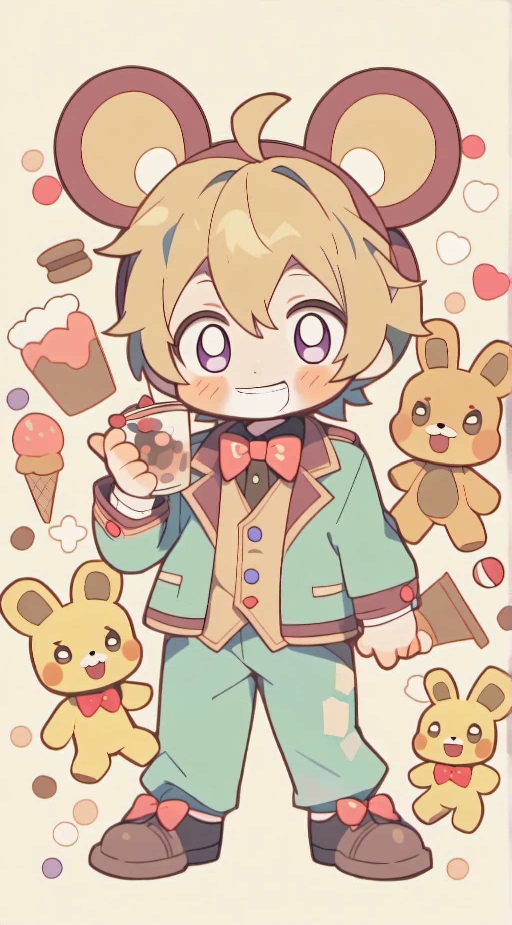 ai character: freddy x Bonnie  background