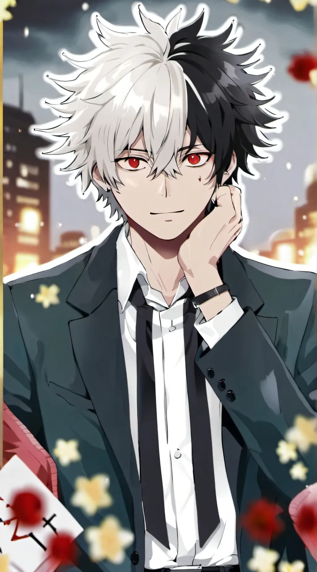 ai character: Bakugo  deku maifa background