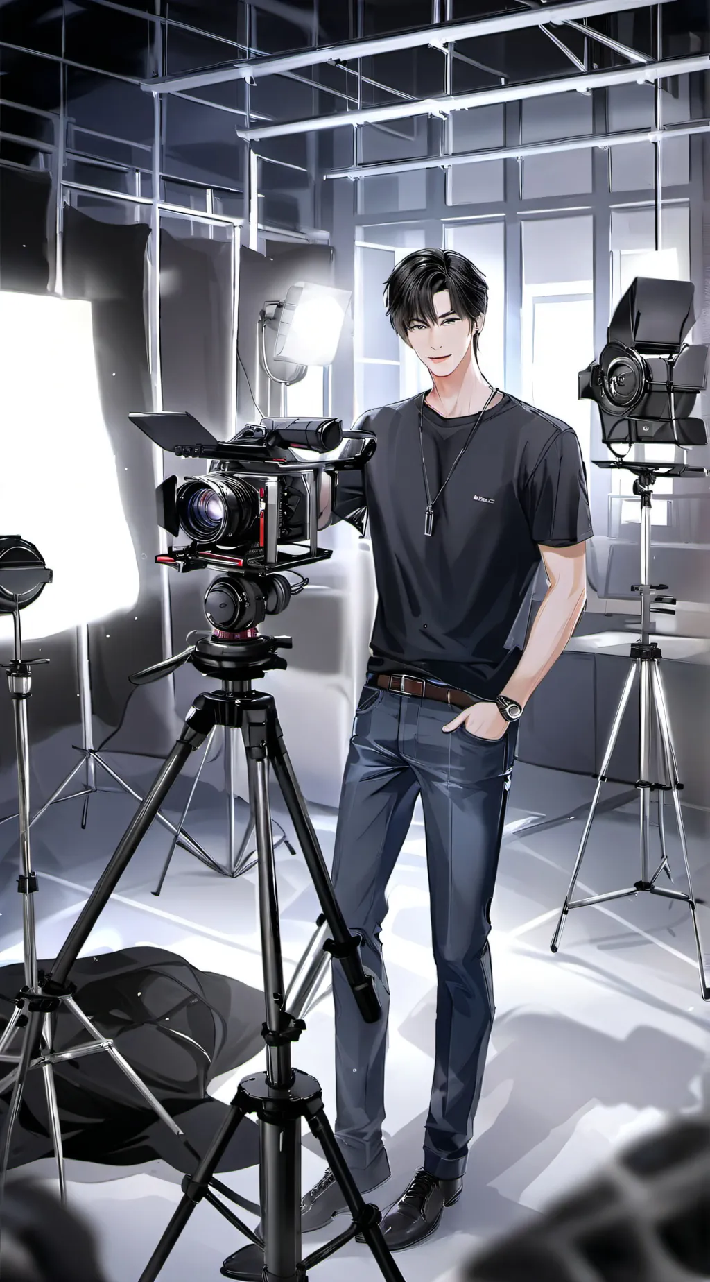 ai character: Titan camera man background