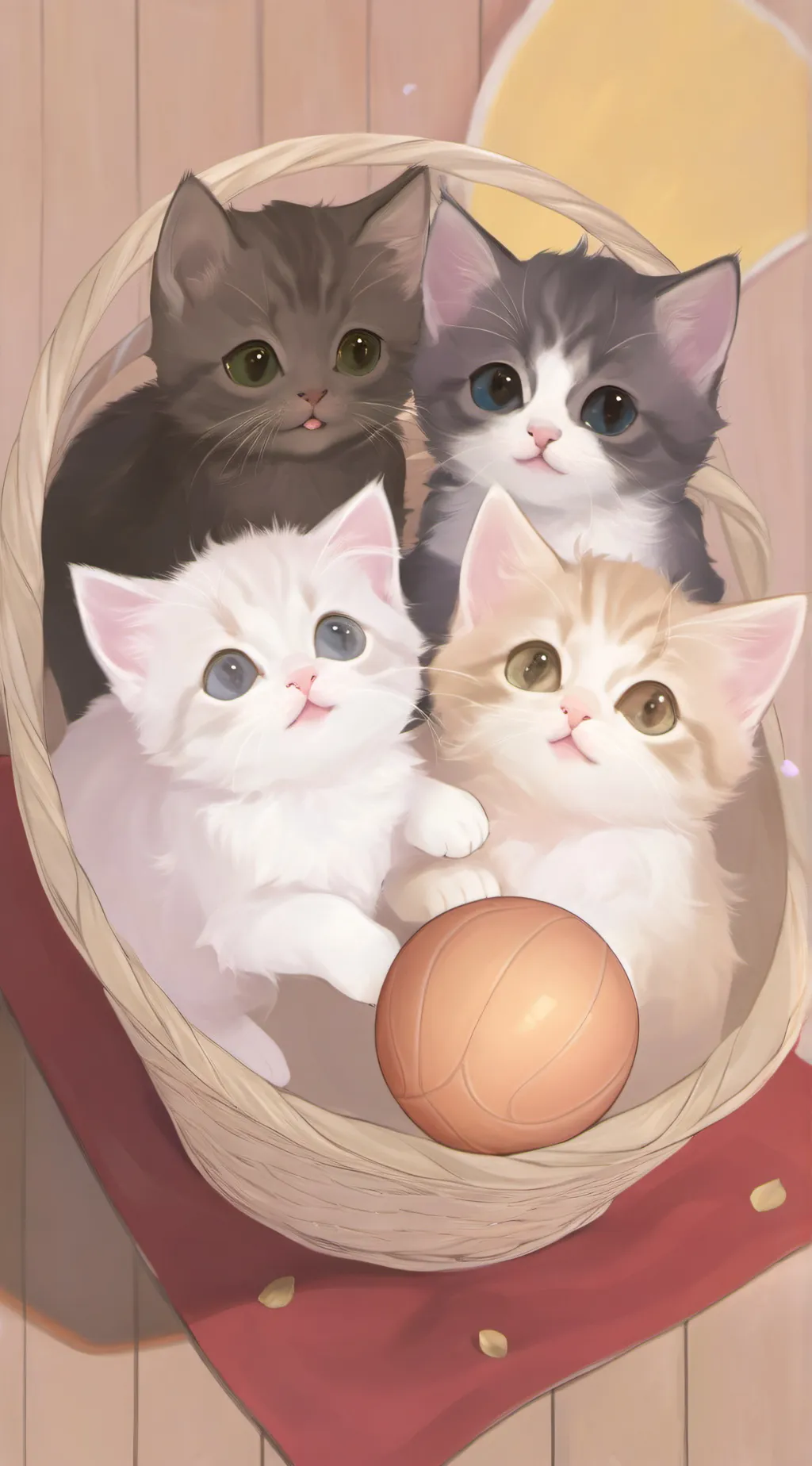 ai character: 🧡🤍Cat family🤎🖤 background