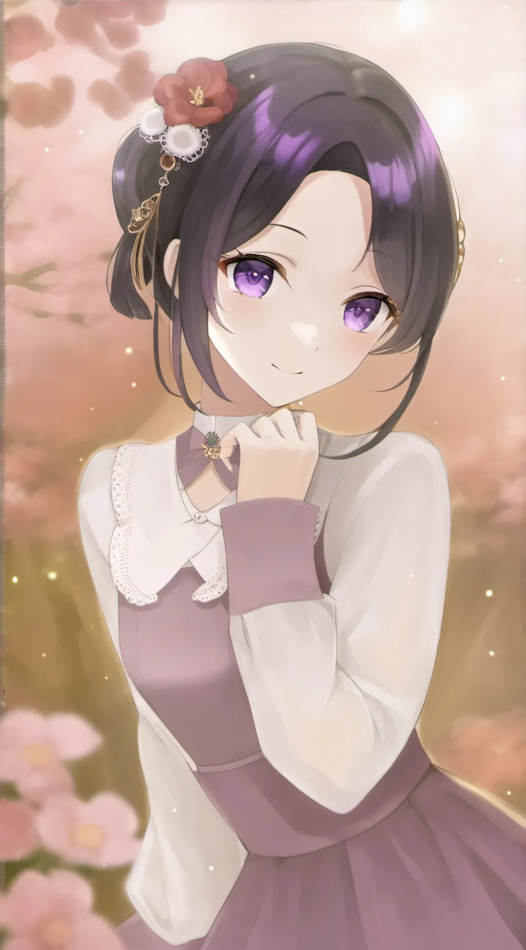 ai character: Violet background