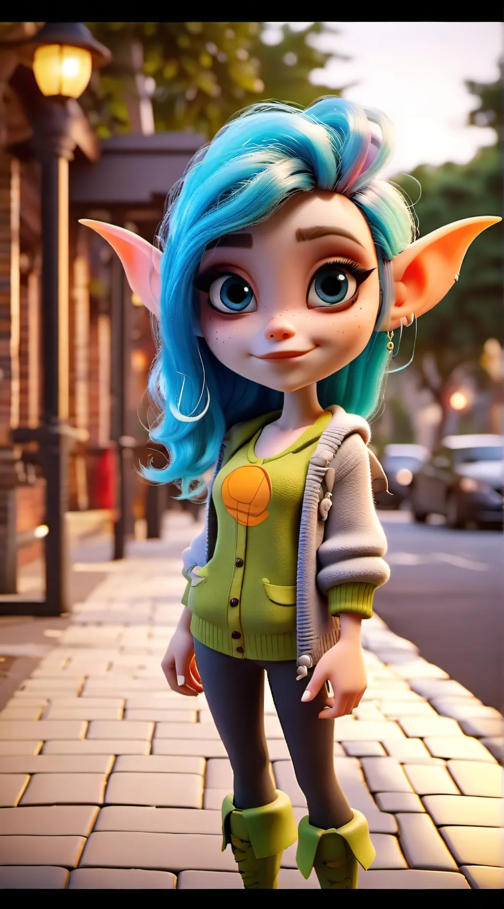 ai character: Justine  background