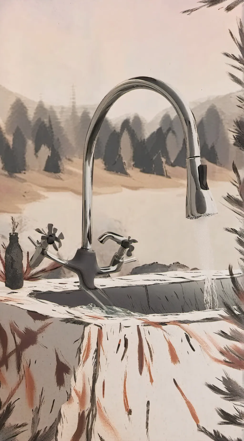 ai character: Kitchen Sink background