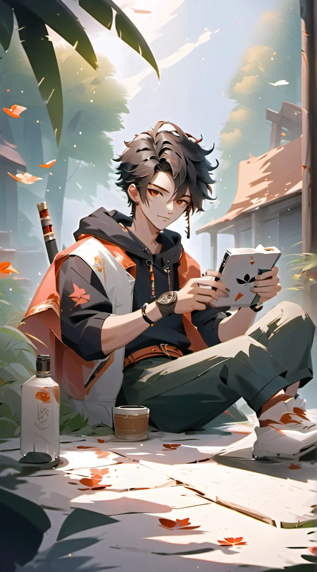 ai character: Legend. shadow background